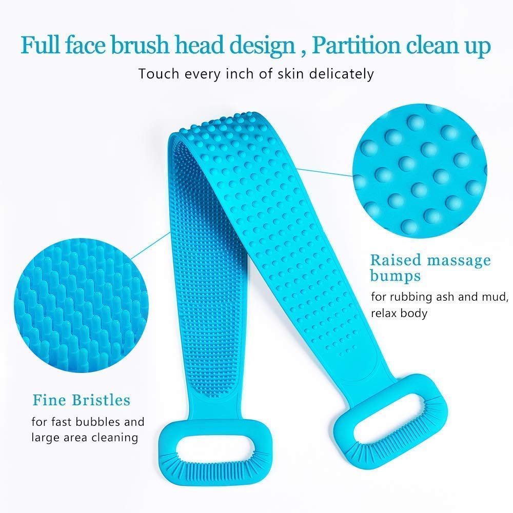 Silicone Shower Bath Belt Back Scrubber