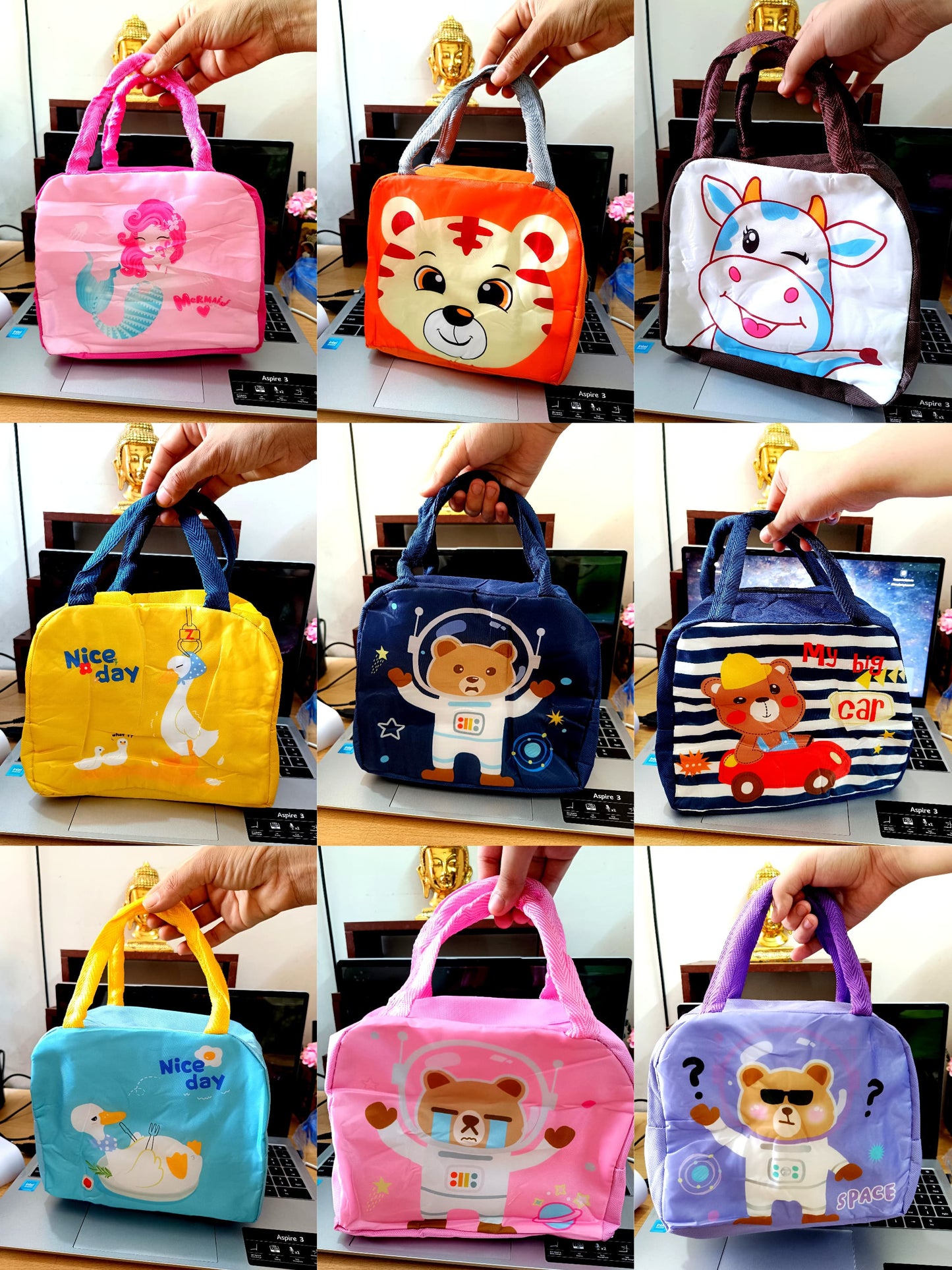 3D INSULATED KIDS TIFFIN BAGS