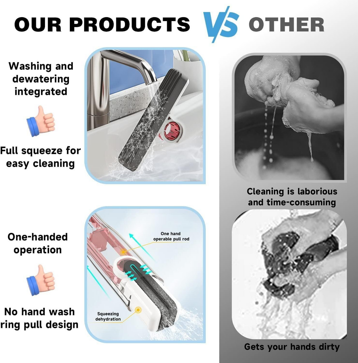 Portable Mini Self Squeeze Mop