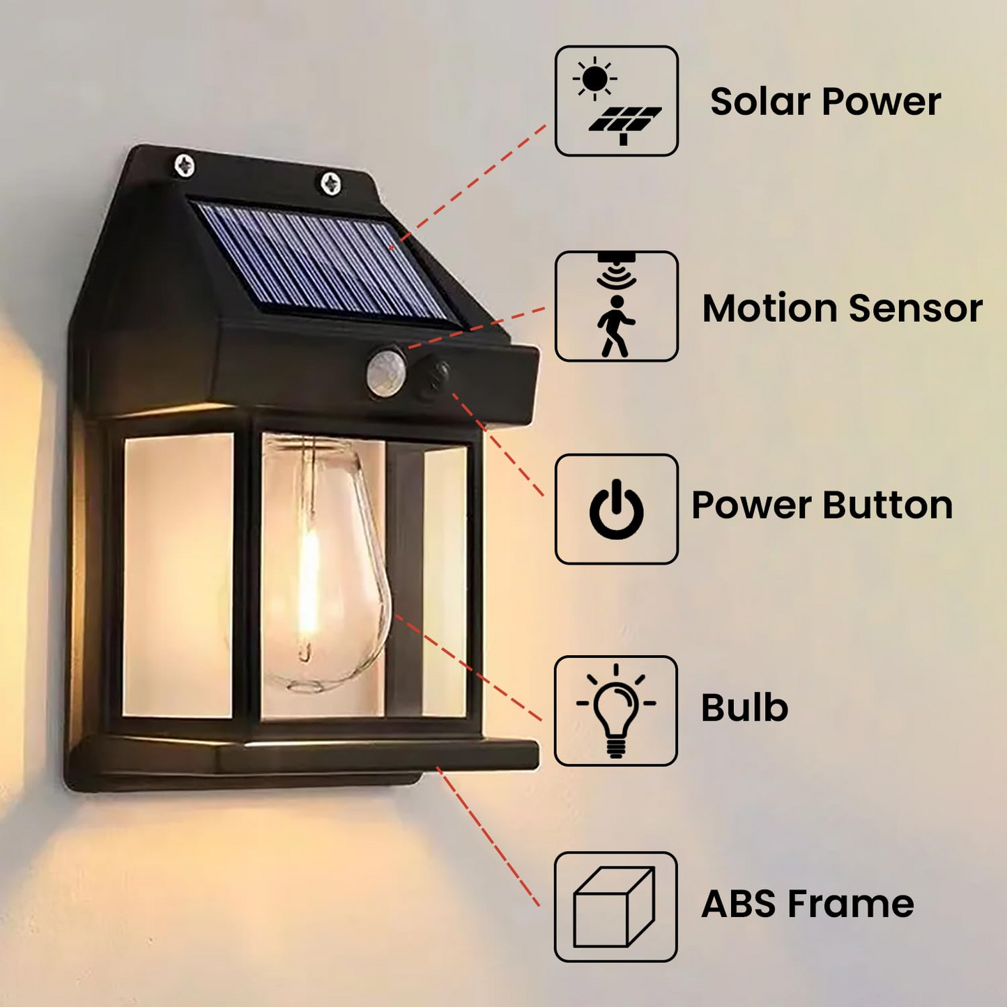 Solar Wall Lights Outdoor Pack Of 1
