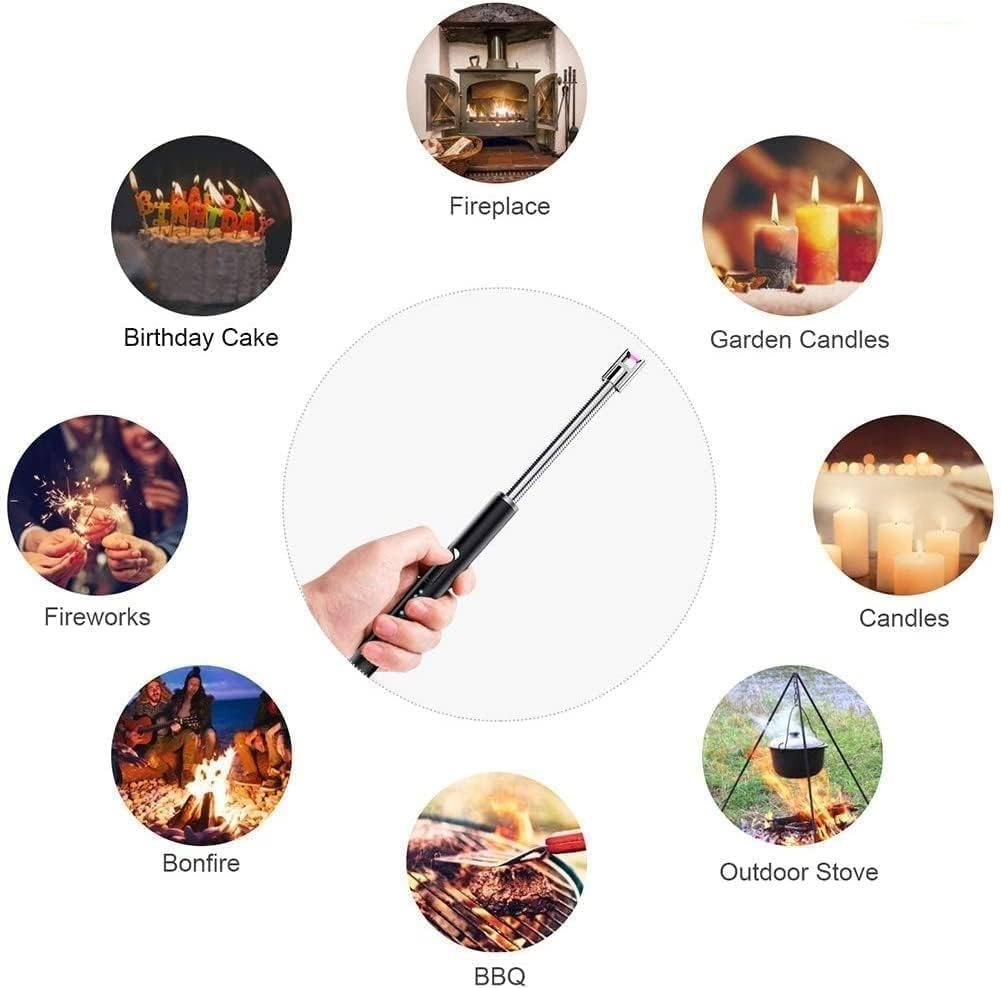 Electric Gas Lighter, USB Rechargeable Electric LED Display Stick
