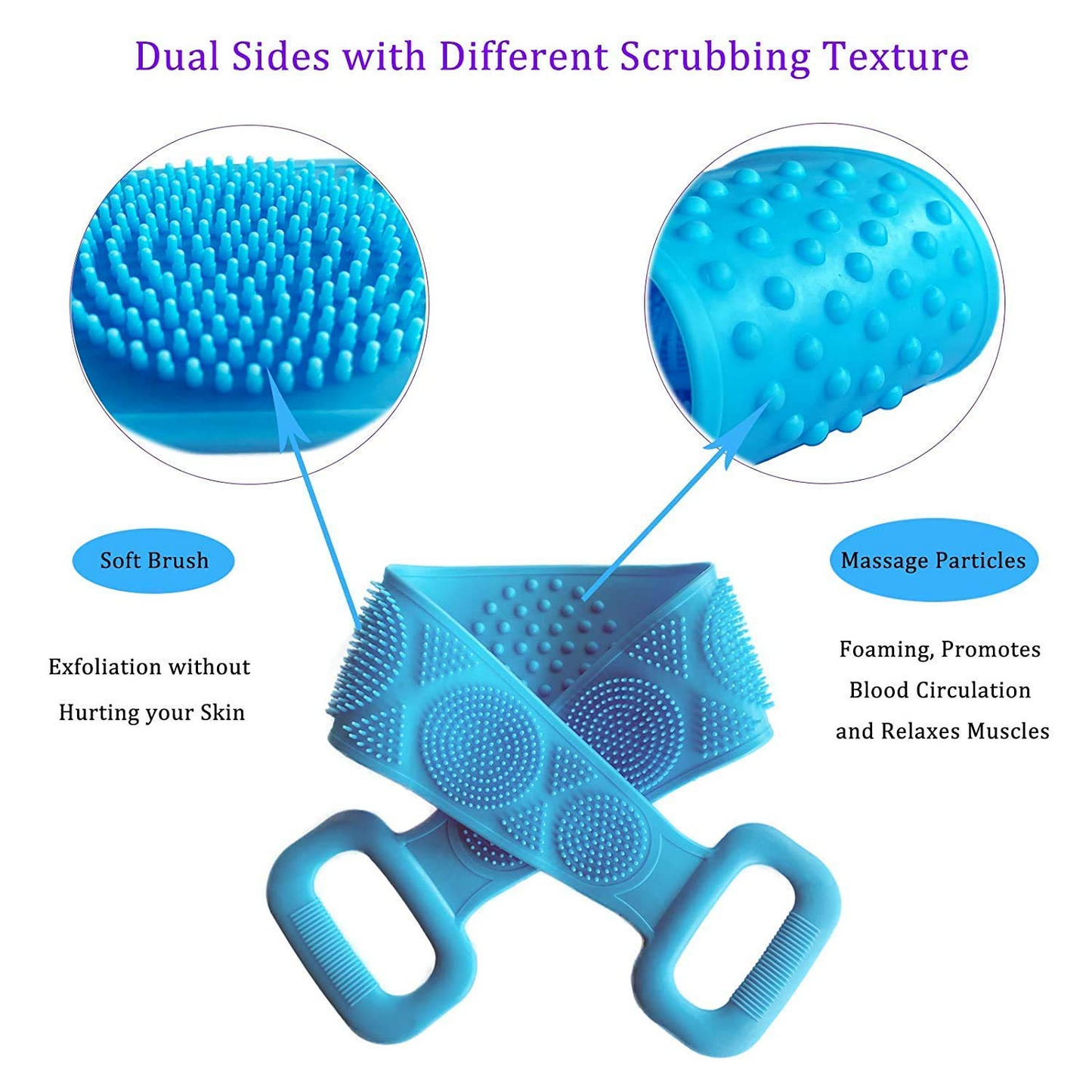 Silicone Shower Bath Belt Back Scrubber