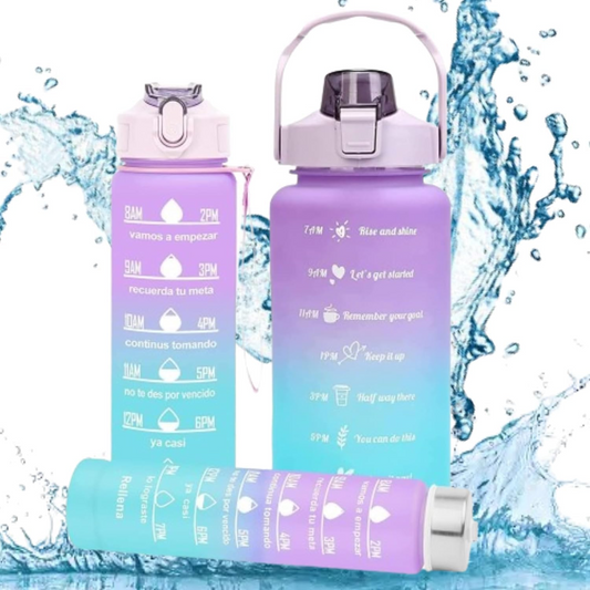 Motivational Water Bottle Combo Pack of 3 of Different Sizes.
