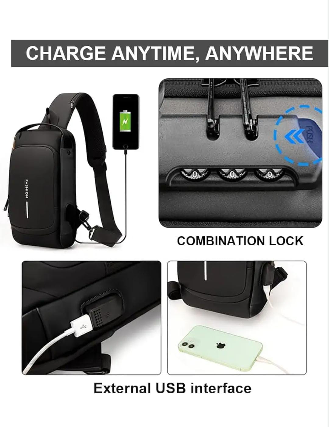 Anti theft Sling Bags