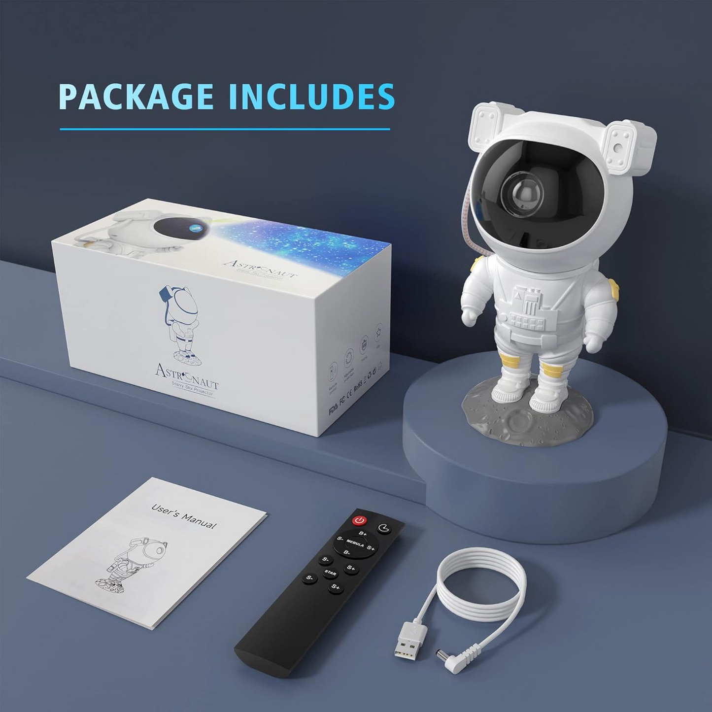 Astronaut Star Projector Night Light with Timer Galaxy Projector