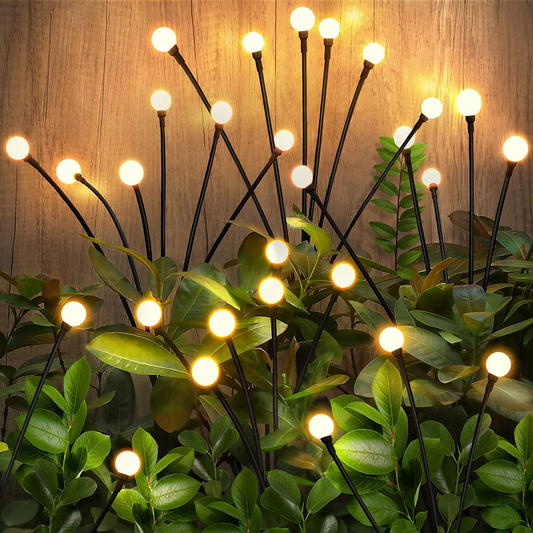 Solar Garden Firefly Lights 8 LEDs X 2 Outdoor Waterproof Landscape