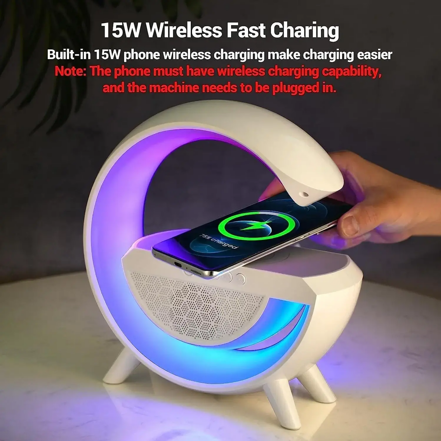 Multifunctional “G-Light” Bluetooth Night Lamp with mood light; Wireless Charger