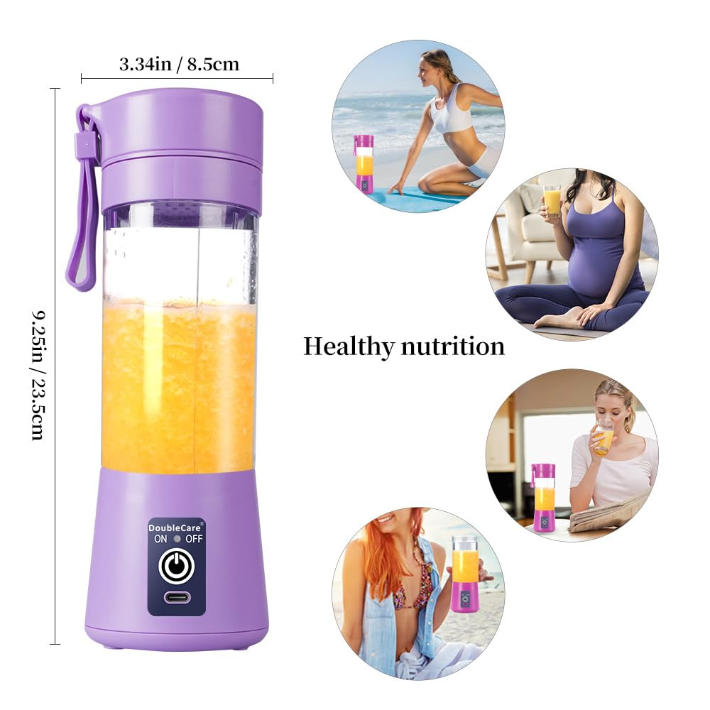 Portable Juicer Blender, 6 Blade Electric USB Rechargeable Juicer Mixer