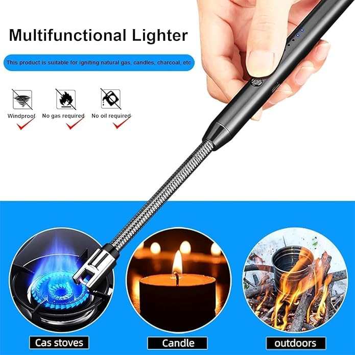 Electric Gas Lighter, USB Rechargeable Electric LED Display Stick